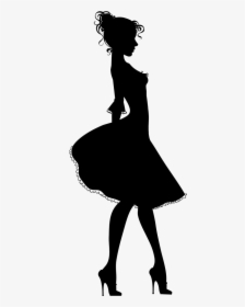 Dress Silhouette Woman Silhouette2 - Girl Silhouette In Dress, HD Png Download, Free Download