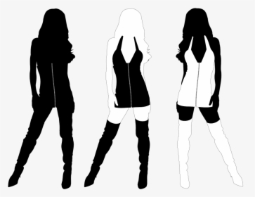 Woman, The Silhouette, Girl, Dress, Boots, Pins - Woman With Boots Silhouette, HD Png Download, Free Download
