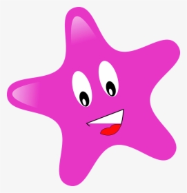 Star, Pink, Colorful, Color, Face, Cheerful, Drawing - Pink Happy Star, HD Png Download, Free Download