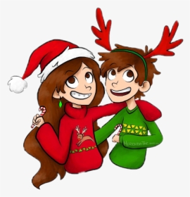 #xmas #christmas #brother #sister #bff  thanks To @merienda - Brother And Sister Animation, HD Png Download, Free Download