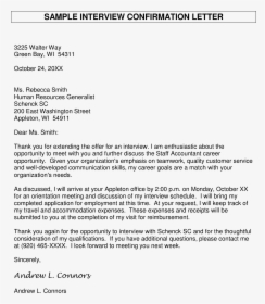 Job Interview Confirmation Email Main Image - Formal Letter For Admission In College, HD Png Download, Free Download