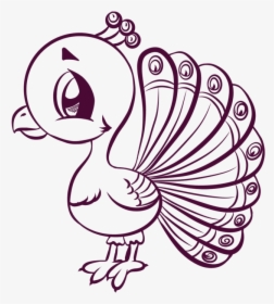 Drawn Peacock Cartoon - Cartoon Drawing Of A Peacock, HD Png Download, Free Download
