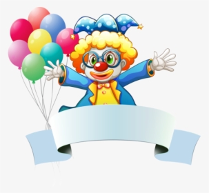 Cartoon Clown Holding Balloon, HD Png Download, Free Download