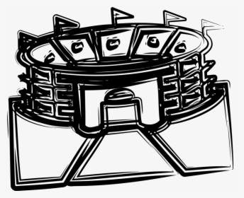 Stadium Sports Arena Black And - Stadium Cartoon Black And White, HD Png Download, Free Download