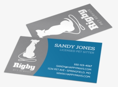 Rigby Pet Sitting Business Card Template Preview - Graphic Design, HD Png Download, Free Download