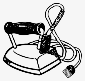 Line Art,area,monochrome Photography - Electric Iron Black And White Clipart, HD Png Download, Free Download