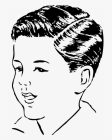 Medium Haircut With Side Part 3 Clip Arts - Drawing Side Part Hair, HD Png Download, Free Download