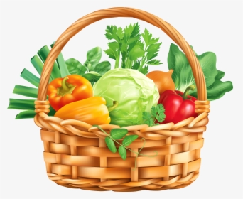 Basket Of Vegetables Clipart - Vegetable Basket Clipart, HD Png Download, Free Download
