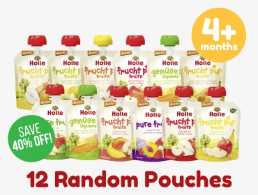 12 Random Pouches Of Holle Puree Fruit And Vegetable - Natural Foods, HD Png Download, Free Download