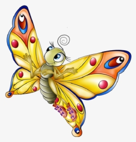 Very Colourful Butterfly Cartoon Images - Clipart Butterfly Cartoon, HD Png Download, Free Download