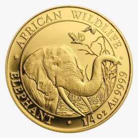 2018 Somalian Elephant 1/4oz Gold Coin - 2018 1 Oz Gold Somalia Elefant, HD Png Download, Free Download