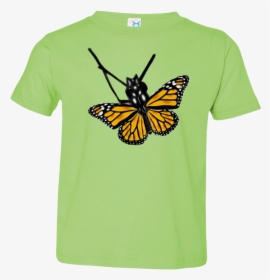 Monarch Butterfly Cartoon Printed Toddler Jersey T-shirt - Rabbit Skins, HD Png Download, Free Download