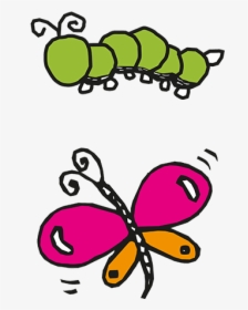 Caterpillars And Butterflies - Clip Art Caterpillar And Butterfly, HD Png Download, Free Download