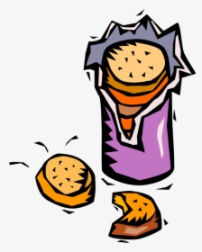 Vector Illustration Of Package Of Biscuit Cookies - Biscuit Wrapper Vector Cartoon, HD Png Download, Free Download