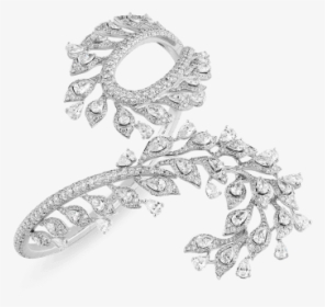 White Gold Bangle With Diamonds - Body Jewelry, HD Png Download, Free Download