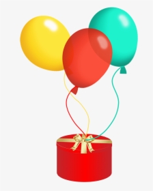 Birthday Balloons And Present - Balloon, HD Png Download, Free Download