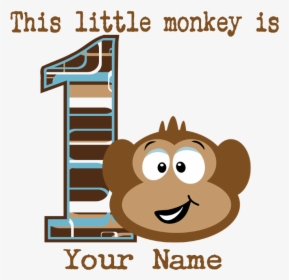 1st Birthday Monkey Personalized Burp Cloth - Cartoon, HD Png Download, Free Download