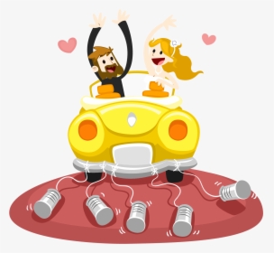 Car Marriage Download Euclidean Vector Couple - Animation Wedding Car Png, Transparent Png, Free Download
