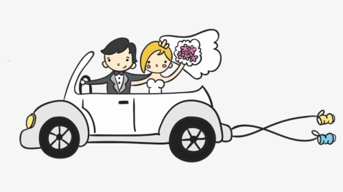 Clipart Cars Wedding - Just Married Car Png, Transparent Png, Free Download