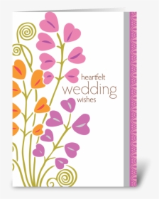 Heartfelt Wedding Wishes Greeting Card - Wedding Greeting Card Design, HD Png Download, Free Download