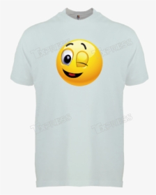 Shirt-emoji Wink White - Smiley, HD Png Download, Free Download