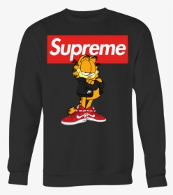 Garfield Supreme And Nike Logo Stay Stylish T-shirt - Garfield Supreme, HD Png Download, Free Download