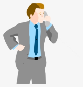 Man On Telephone Png - Illustration Of A Business Man, Transparent Png, Free Download