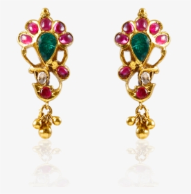 Lord Ganesha Gemstone Earrings - Earrings, HD Png Download, Free Download