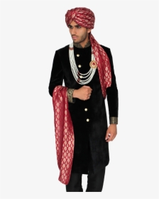 Red And Gold Brocade Turban Hat With Trail, HD Png Download, Free Download