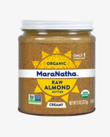 Maranatha Organic Creamy Raw Almond Butter 8 Oz Glass - Maranatha Almond Butter Crunchy, HD Png Download, Free Download