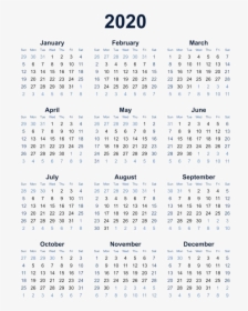 12 Month 2019 Printable Calendar, HD Png Download, Free Download