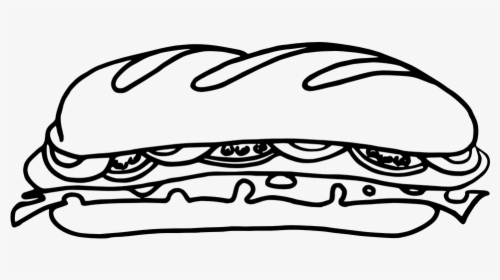 Healthy Food Clipart Healthy Sandwich - Sandwiches Black And White, HD Png Download, Free Download