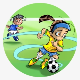 Footsteps Clipart Success - Playing Soccer With Friends Cartoon, HD Png Download, Free Download