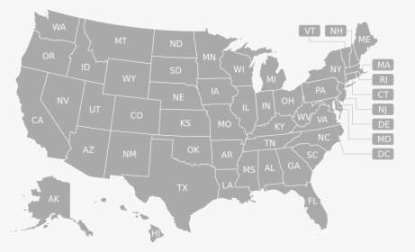 Us Map W Labels, HD Png Download, Free Download