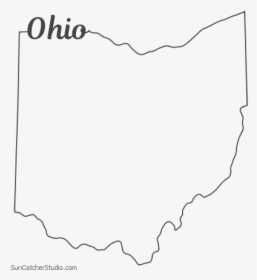 Free Ohio Outline With State Name On Border, Cricut - Line Art, HD Png Download, Free Download