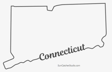 Free Connecticut Outline With State Name On Border, - Line Art, HD Png Download, Free Download