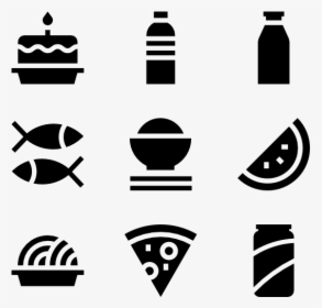 Chicken Icon Packs - Black And White Food Stencil, HD Png Download, Free Download