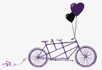 Wedding Border From Download - Tandem Bicycle Clipart, HD Png Download, Free Download