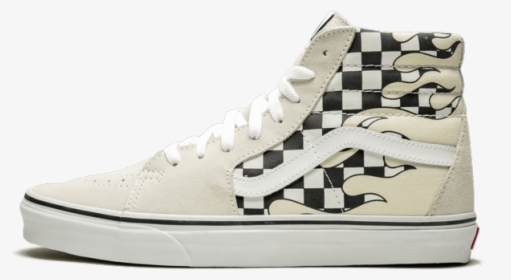 Sk8 Hi White Checkered Flames Romania, HD Png Download, Free Download