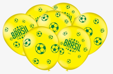 Balão De Látex Amarelo Brasil 2018 25 Unidades Festcolor - Balloon, HD Png Download, Free Download