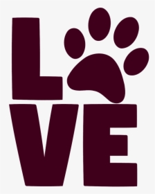 Love Paw Print - Cat And Dog Paw Png, Transparent Png, Free Download
