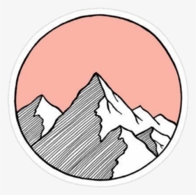 #pink #rosado #parches #montañas #beutiful #tumblr - Easy Mountain Sketch, HD Png Download, Free Download