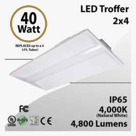 Led Recessed Troffer 40w 4800 Lm 4000k Acrylic Frosted - Art Paper, HD Png Download, Free Download
