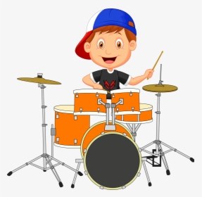 Toddler Clipart Instrument - Playing Drums Clipart, HD Png Download, Free Download