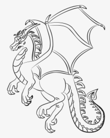 Cartoon Dragon Line Art - Dragon Cartoon Drawing Png, Transparent Png, Free Download