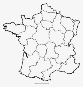 France Map Coloring Page - Carte France Régions Png, Transparent Png, Free Download
