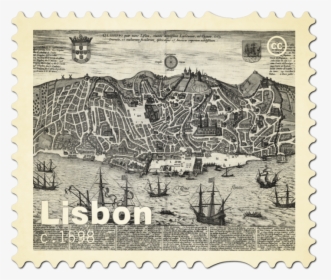 Lisbon Stamp - Lisbon Old Map, HD Png Download, Free Download