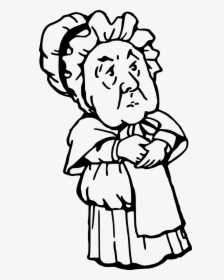 Old Maid Black And White Clipart, HD Png Download, Free Download