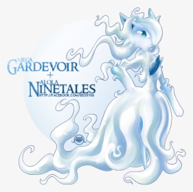 [open] Alola Ninetales X Mega Gardevoir By Seoxys6 - Ninetails Gardevoir Fusion, HD Png Download, Free Download