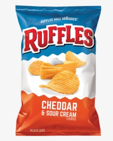 Ruffles® Cheddar & Sour Cream Flavored Potato Chips - Sour Cream And Cheddar Ruffles, HD Png Download, Free Download